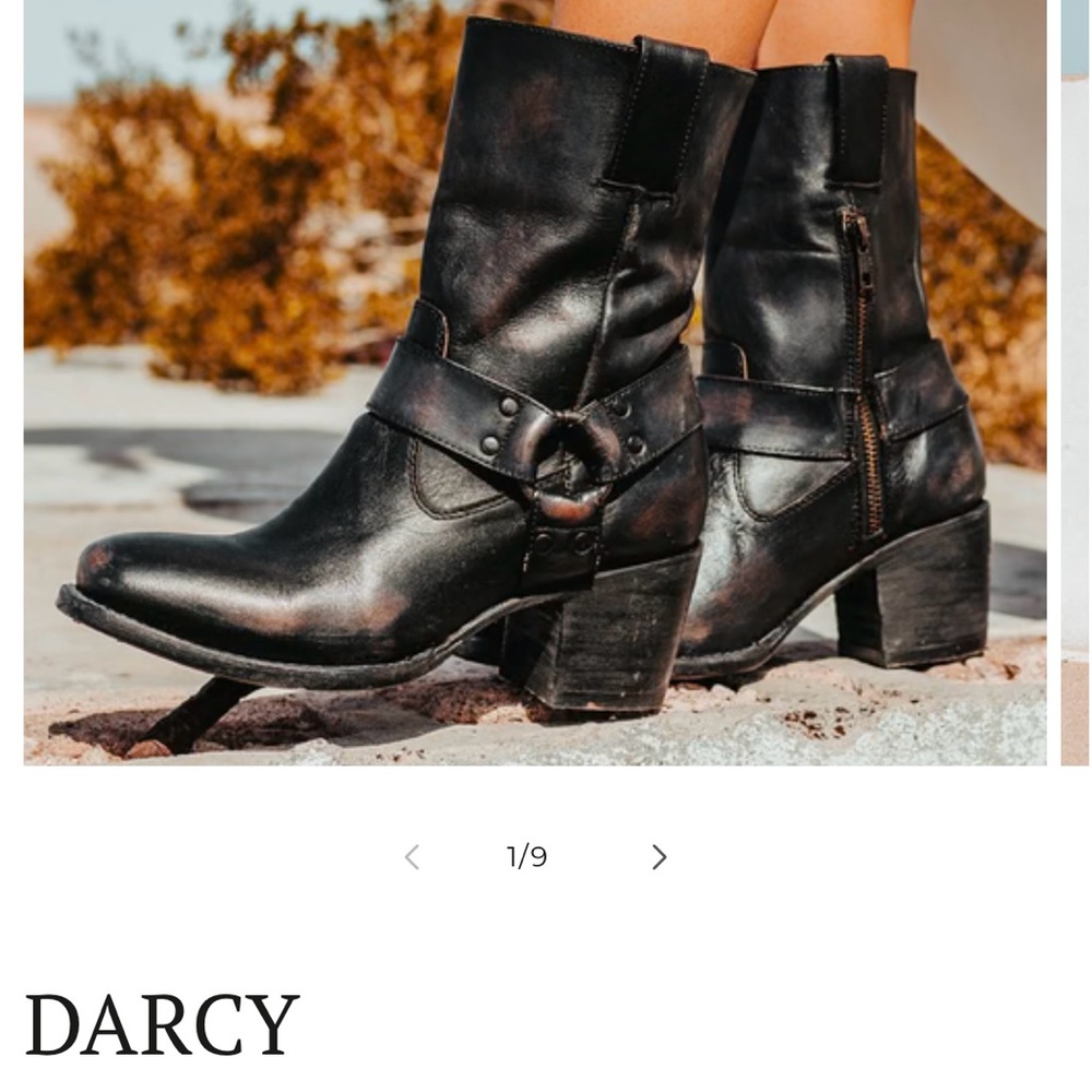Darcy Black Leather Boots